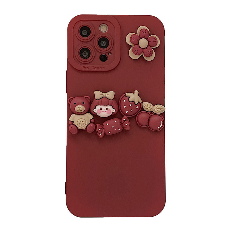 3D Cute Bear Girl Phone Case