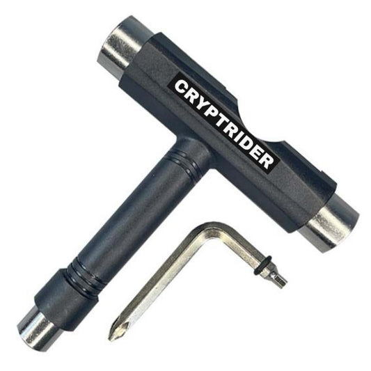 CRYPTRIDER All-in-One Skate Tool | Multi-Function Portable Skateboard T Tool