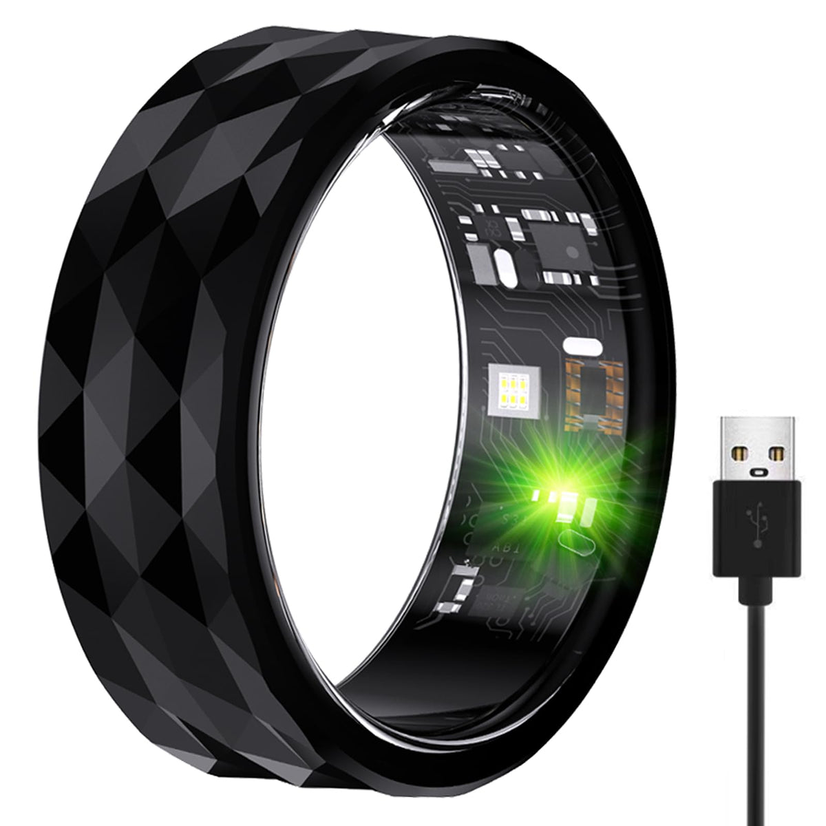 Smart Ring Activity & Fitness Tracker Ring for Women/Men No APP Subscription Fitness Tracking Smart Ring with Calories/Heart Rate/Blood Oxygen/Sleep Monitoring IP68 Waterproof (Black 10#)